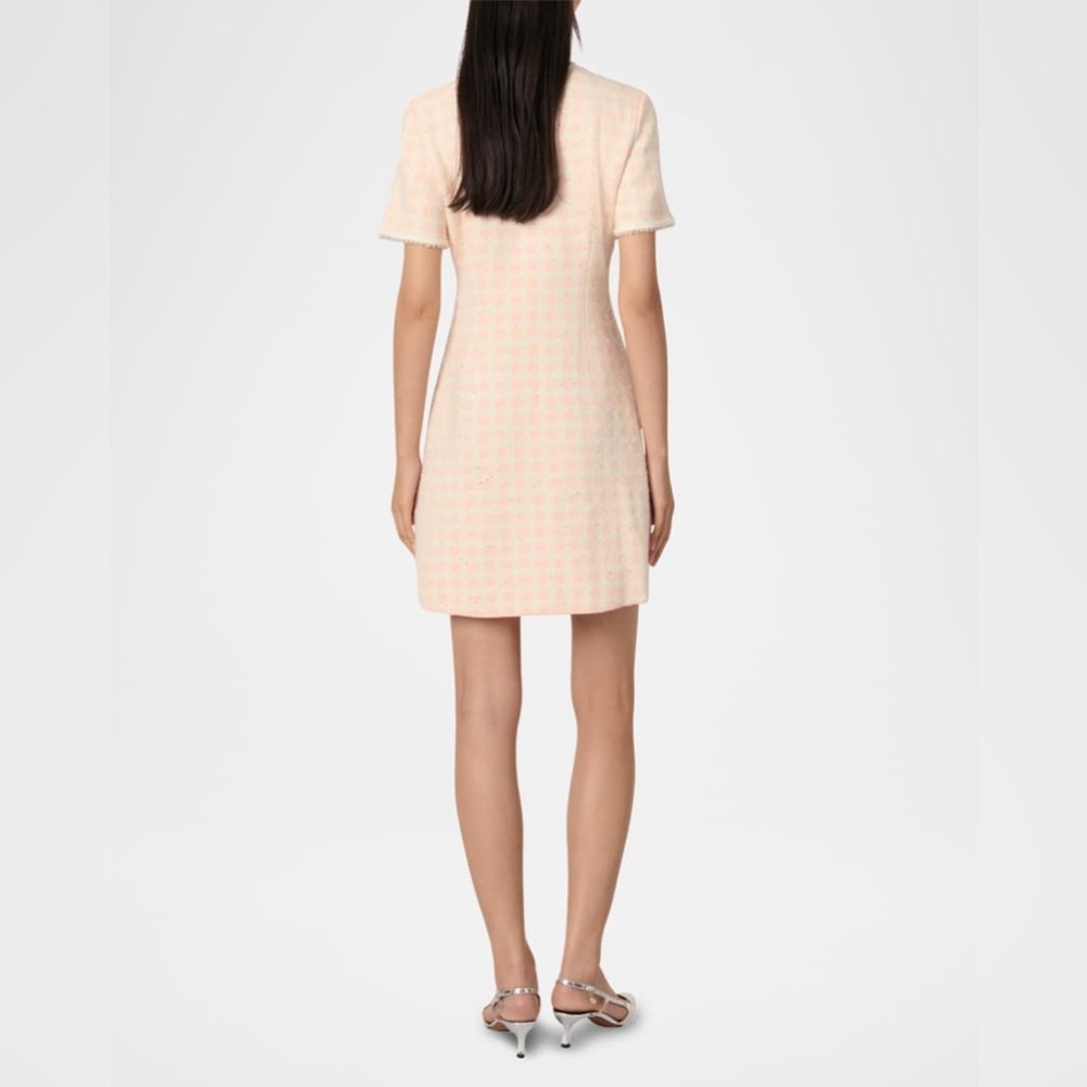 NEW: MAJE Rartingal Sequined Tweed-Effect Check Knit Dress (US 6 / FR 38) - Picture 6 of 9